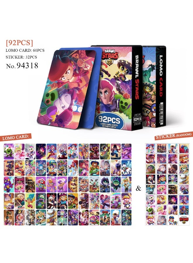 92 Cards Brawl Stars Game Collector Card Photo Card Mini Sticker Lomo Card - Image 1
